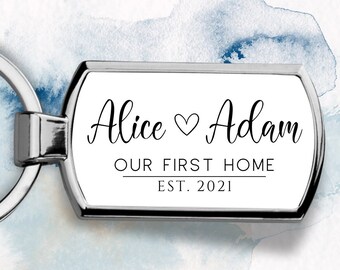 Gepersonaliseerde New Home-sleutelhanger, First Home Gift