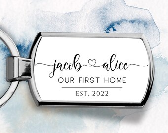 Gepersonaliseerde New Home-sleutelhanger, First Home Gift