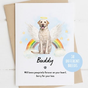 Carta di simpatia per Labrador Retriever, Mi dispiace per la tua perdita, Carta di simpatia per la perdita di un cane, Morte del cane, Carta per cani Rainbow Bridge Carta per lutto per animali domestici