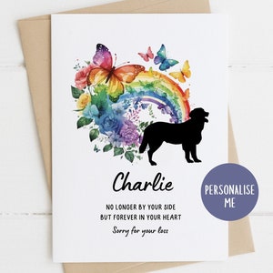 Qualsiasi razza di cane, Carta di simpatia Golden Retriever, Mi dispiace per la tua perdita, Perdita di animali domestici, Morte di cane, Carta per cani Rainbow Bridge, Carta di lutto per animali domestici