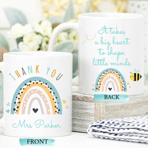 Caneca do professor, caneca de texto personalizada, professor obrigado por me ajudar a crescer, um presente dos professores, é preciso um grande coração para moldar pequenas mentes