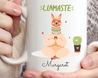Llamaste Yoga Mug, Personalized Gift