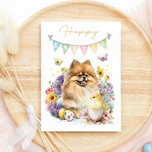 Pomeranian Easter Card, Dog Easter Cards, Happy Easter, Cute Easter Card, Funny Easter Cards For Kids, Dog Lover, Cute Cards For Easter