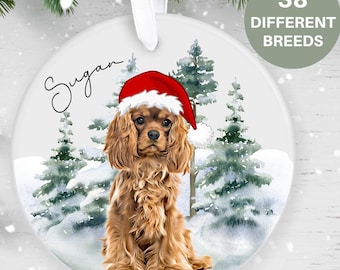 Cavalier King Charles Spaniel, Personalised  Christmas Ornament, Christmas Tree Ornament, Custom Dog Ornament, Pet Lover Personalized Bauble