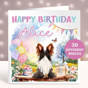 Gepersonaliseerde papillon verjaardagskaart, kaart voor zus, bestie, kaart voor dochter, kleindochter, nichtje, vrouw hond moeder, hond moeder, huisdier kaart
