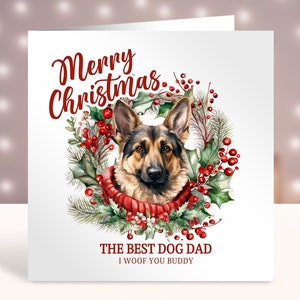 Gepersonaliseerde kerstkaart van de hond, papa, mama, kaart Duitse herder, kaart voor hondenliefhebbers, kaarten voor hondenbezitters, hondentrimmer