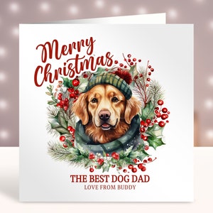 Gepersonaliseerde kerstkaart van de hond, Pawsome Daddy, Mummy, Golden Retriever Card, Dog Lovers Card, kaarten voor hondenbezitters, hondentrimmer