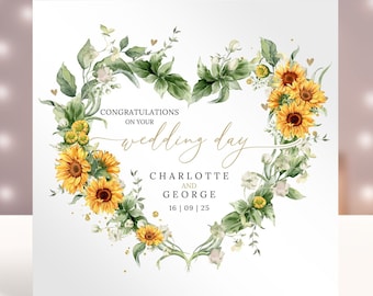 Gepersonaliseerde trouwkaart, op je trouwdag Gefeliciteerd-kaart, Mr & Mrs Keepsake-cadeaukaart, Happy Wedding Day-kaart, pas getrouwde kaart