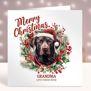 Gepersonaliseerde kerstkaart van de hond, pawsome papa, mama, labrador retriever, kaart hondenliefhebbers, kaarten voor hondenbezitters, hondentrimmer
