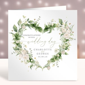 Carte de mariage personnalisée, carte de félicitations le jour de votre mariage, carte-cadeau souvenir de M. et Mme, carte de joyeux mariage, carte de jeunes mariés