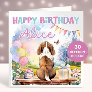 Cartão de aniversário personalizado do Beagle, cartão para irmã, melhor amiga, cartão para filha, neta, sobrinha, esposa, mãe de cachorro, mãe de cachorro, cartão de animal de estimação,