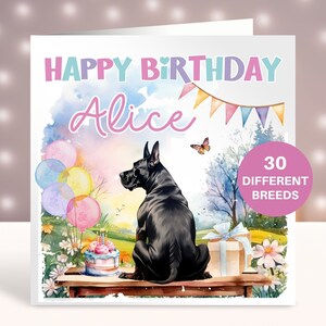Cartão de aniversário personalizado do Dogue Alemão, cartão para irmã, melhor amiga, cartão para filha, neta, sobrinha, esposa, mãe de cachorro, mãe de cachorro, cartão de animal de estimação