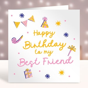 Feliz aniversário para minha melhor amiga, cartão de aniversário, presente para melhor amiga, cartão para irmã, melhor amiga, cartão melhor amiga para ela, cartão para amiga