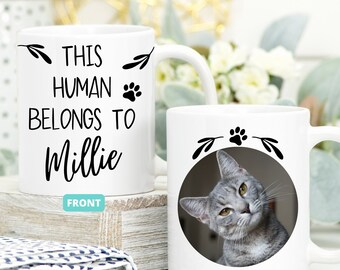 Personalized Cat Photo Mug, Cat Lover Gift