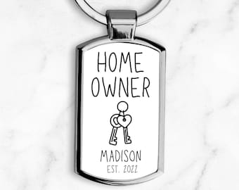 Personalised First Home Keyring, New Home Keychain, First Home Gift, New Home Gift, Personalised Keychain, New Flat Keyring, Homeowner Gift