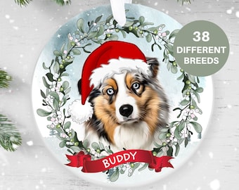 Sheltie bleu merle, maman chien de berger Shetland, décoration de Noël personnalisée, décoration d'arbre de Noël, amoureux des animaux de compagnie, décoration chien, nouveau chiot