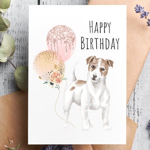 Jack Russell Terrier, carte d'anniversaire personnalisée, félicitations, carte pour elle lui, propriétaire de chien, soeur, ami, tante, fille, carte pour animal de compagnie