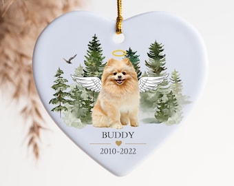 Custom Pomeranian Ceramic Ornament, Dog Memorial Keepsake