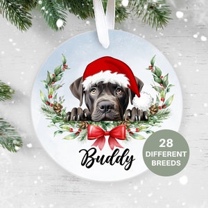 Cane Corso Ornament, Case Corso Gifts, Custom Dog Christmas Ornament,  Personalized, Christmas Presents, Dog Lovers, Dog Mom and Dad 