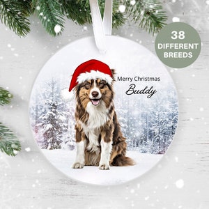 Australian Shepherd, Personalised  Christmas Ornament, Christmas Tree Ornament, Custom Dog Ornament, Pet Lover, Personalized Bauble UK