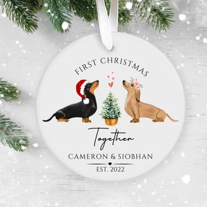 Il nostro primo Natale insieme, Decorazione in ceramica personalizzata, Ornamento di Natale 2023, Primo Natale insieme, Primo Natale nel Regno Unito, Pallina