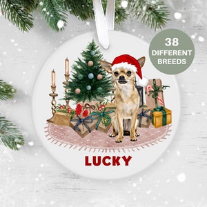 Chihuahua, Dog Christmas Decoration , Personalised  Christmas Ornament, Custom Dog Ornament, Pet Lover, Personalized Bauble UK