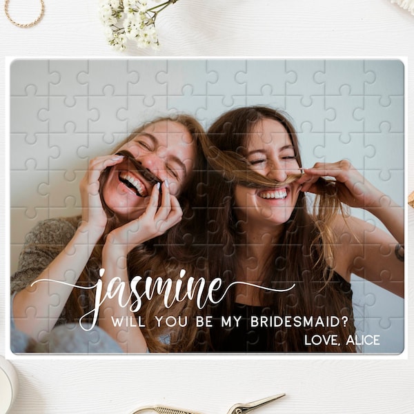 80 Piece Bridesmaid Proposal Puzzle, Will You Be My Bridesmaid Gift, Maid of Honor / Honour, Wedding Favors, Wedding Thank you Gifts