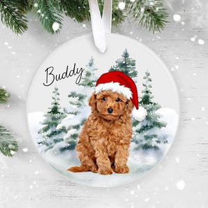 Personalised Cockapoo Christmas Ornament - Custom Dog Bauble with Name - 38 Different Breeds