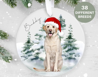 Labrador Retriever, Personalised  Christmas Ornament, Christmas Tree Ornament, Custom Dog Ornament, Pet Lover, Personalized Bauble, Ceramic
