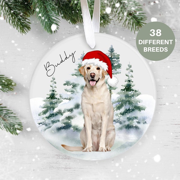 Labrador Retriever, Personalised  Christmas Ornament, Christmas Tree Ornament, Custom Dog Ornament, Pet Lover, Personalized Bauble, Ceramic