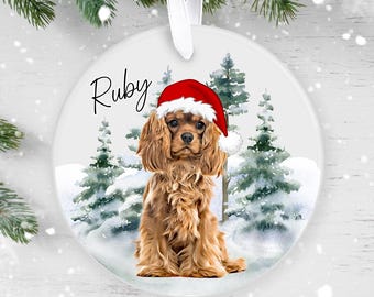 Cavalier King Charles Spaniel, Personalised  Christmas Ornament, Christmas Tree Ornament, Custom Dog Ornament, Pet Lover Personalized Bauble
