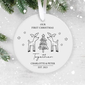 Our First Christmas Together, 1st Christmas Together, Personalised Ceramic Decoration, Christmas Ornament 2023, First Christmas UK, Bauble