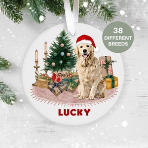 Golden Retriever, Dog Christmas Decoration , Personalised  Christmas Ornament, Custom Dog Ornament, Pet Lover Personalized Bauble UK
