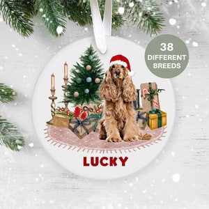 Cocker Spaniel, Dog Christmas Decoration , Personalised  Christmas Ornament, Custom Dog Ornament, Pet Lover, Personalized Bauble UK