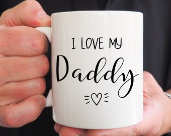 I Love My Daddy, Daddy First Christmas Mug, Cup Daddy Present 2023, New Dad Gift, Gift For Daddy, Daddy Name Mug, Baby's First Christmas
