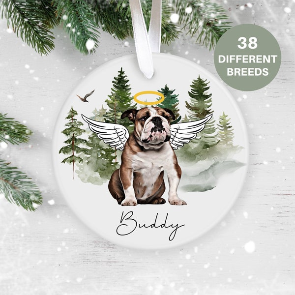 English Bulldog, Dog Loss Gift, Pet Memorial Gift for Christmas, Keepsake for Dog Lover, Custom Dog Ornament, Dog Passed Away Gift, 2021 UK