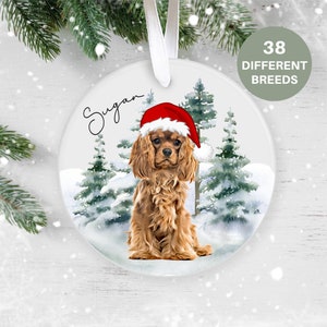 Cavalier King Charles Spaniel, Personalised  Christmas Ornament, Christmas Tree Ornament, Custom Dog Ornament, Pet Lover Personalized Bauble