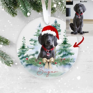 Custom Dog Christmas Ornament, Personalised  Christmas Ornament, Christmas Tree Ornament, Photo Bauble, Pet Lover Personalized Bauble UK