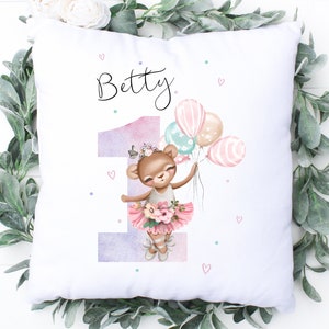 gepersonaliseerde verjaardag kussen, 1e verjaardag kussen, nieuwe baby cadeau, doop, geboorte aandenken, home decor, baby meisje cadeau, pasgeboren baby