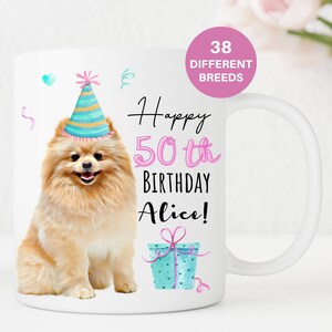 Regalo di compleanno per gli amanti dei cani, tazza personalizzata per cani Pomerania, tazza per mamma e papà, regalo per proprietari di cani, tazza personalizzata UK, San Valentino, amante degli animali