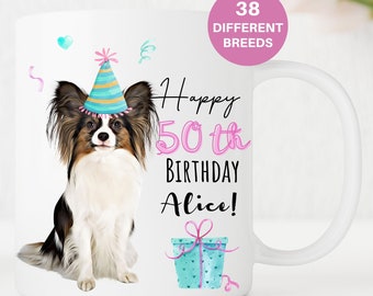 Birthday Gift for Dog Lovers, Papillon Personalised Dog Mug, Dog Mom Dad Mug, Dog Owner Gift, Custom Mug UK, Valentines, Animal Lover