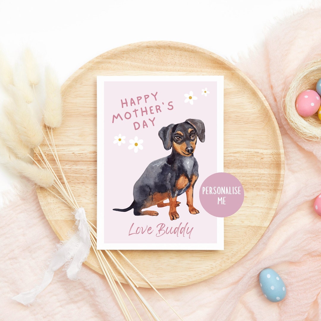 Personalised Mothers Day Card From the Dogs, Dachshund Dog ...
