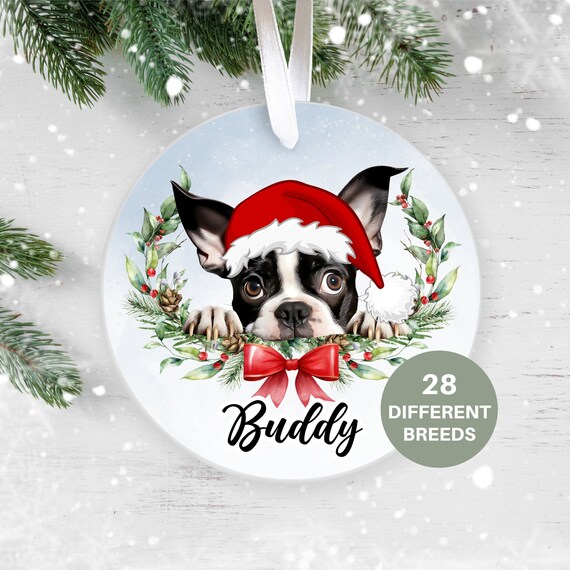 Calendrier De L'Avent Boston Terrier - 24 Ornements Acrylique 2D, Décoration Noël Maison Bureau - 4