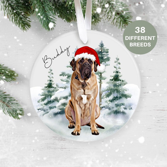 Mastiff clearance christmas ornament