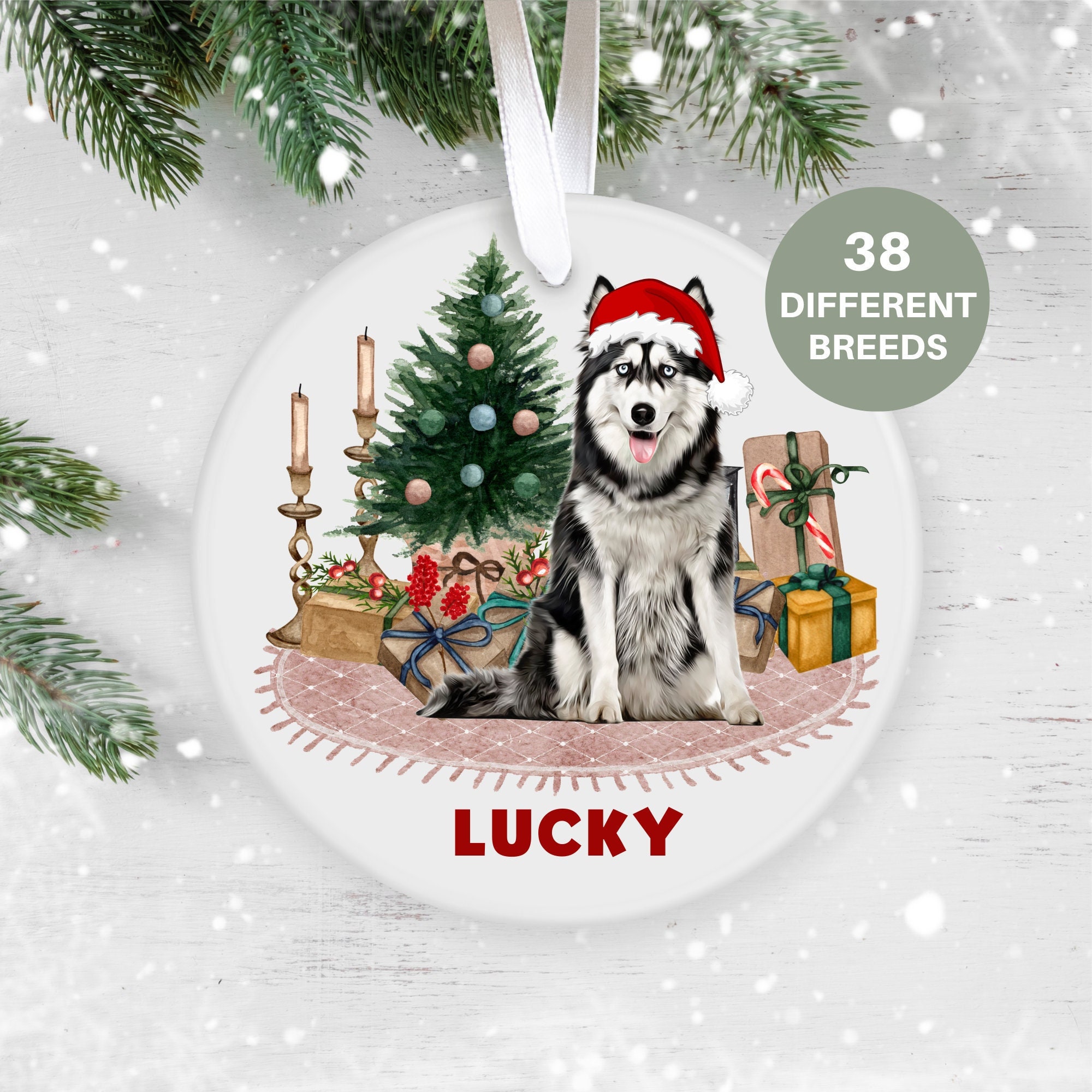 Siberian Husky Dog Christmas Decoration Personalised - Etsy