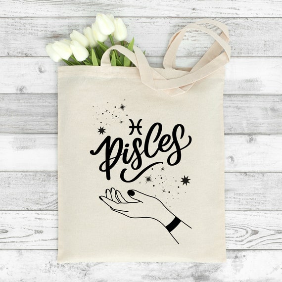 Pisces Zodiac Bag, Zodiac Tote Bag, Zodiac Gifts, Astrology Tote Bag, Astrology Gifts, Gifts For Her, Birthday Gifts, Pisces Gift