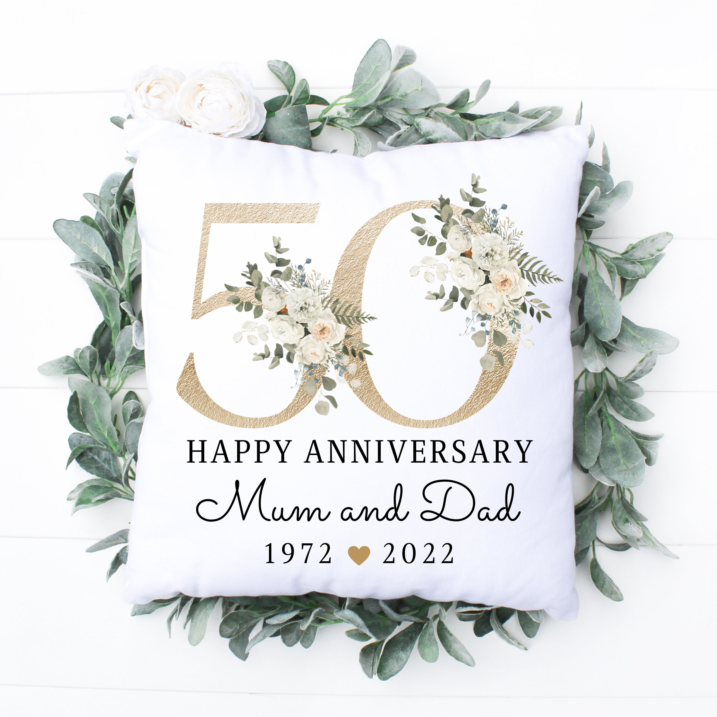 Copricuscino Ricamato Mr & Mrs 30x50 Cm – Cotone Naturale Con Ricamo Bianco, Per Matrimonio E Anniversario - 6