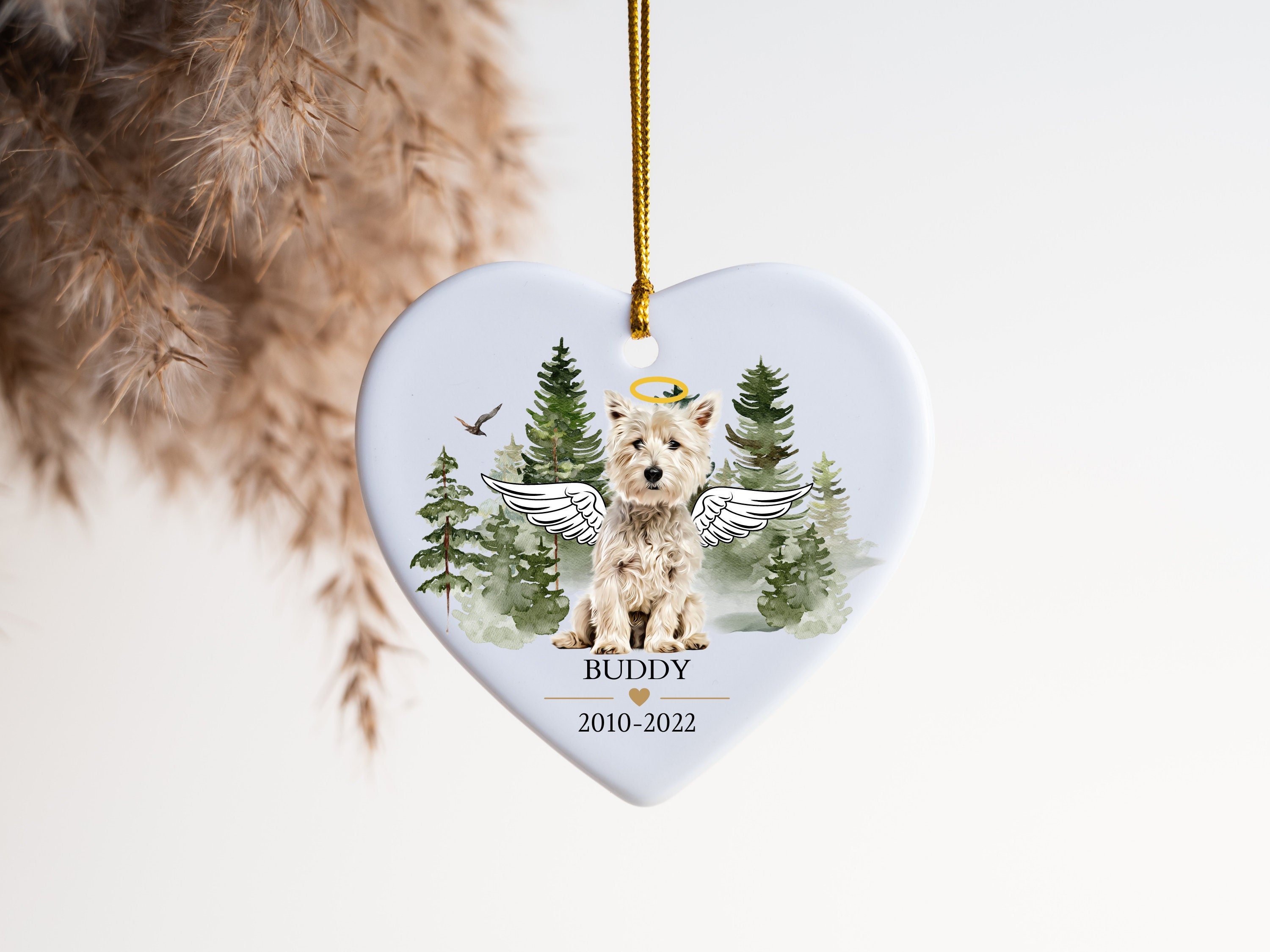 West Highland White Terrier, Dog Loss Gift, Pet Memorial Gift for Christmas, Keepsake for Dog Lover, Custom Ornament, Dog Passed Away Gift