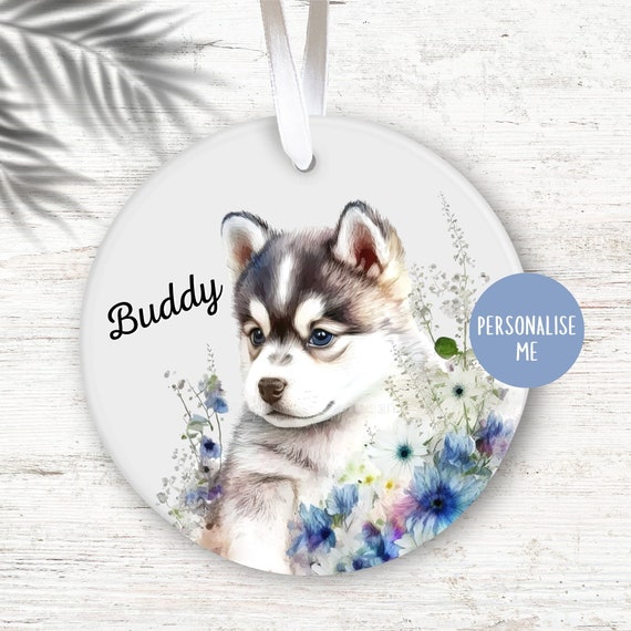 Personalised Husky Gift, Cute Siberian Husky Ornament, Wolf Lover, Dog  Owner, Puppy, Personalised Decoration, Dog Gift, Keepsake Gift 