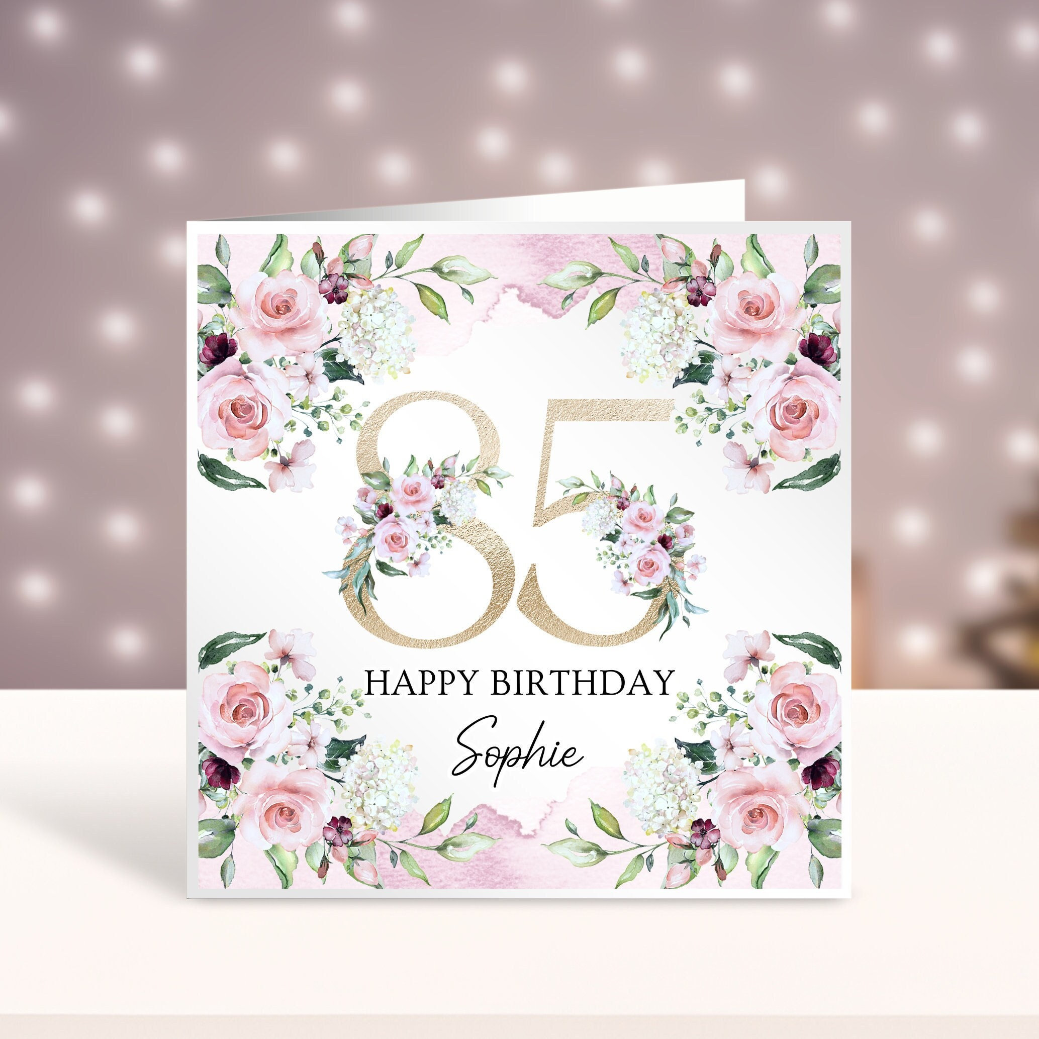 Personalised 85th Birthday Card, Card For Her, 85th Birthday Gift, Any Age, Happy Birthday Card, Sister, Friend, Mum, Auntie, Daughter